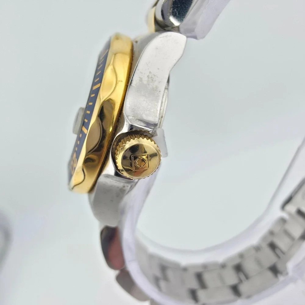 INVICTA Pro Diver Ladies Watch Blue W.R. 200 Meter Silver Gold Tone 6.75